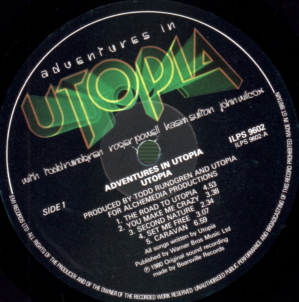 Utopia (Todd Rundgren) - Adventures In Utopia - Lp