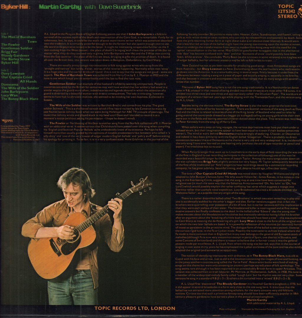Martin Carthy And Dave Swarbrick - Byker Hill - Lp