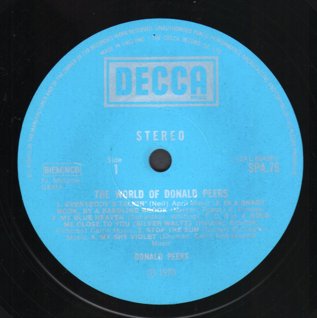 Donald Peers - World Of Donald Peers - Lp