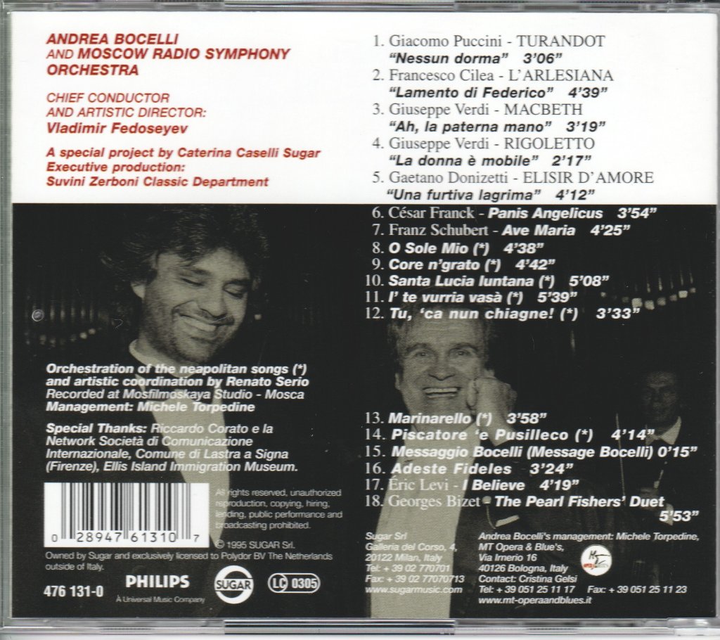Andrea Bocelli - Viaggio Italiano - Cd