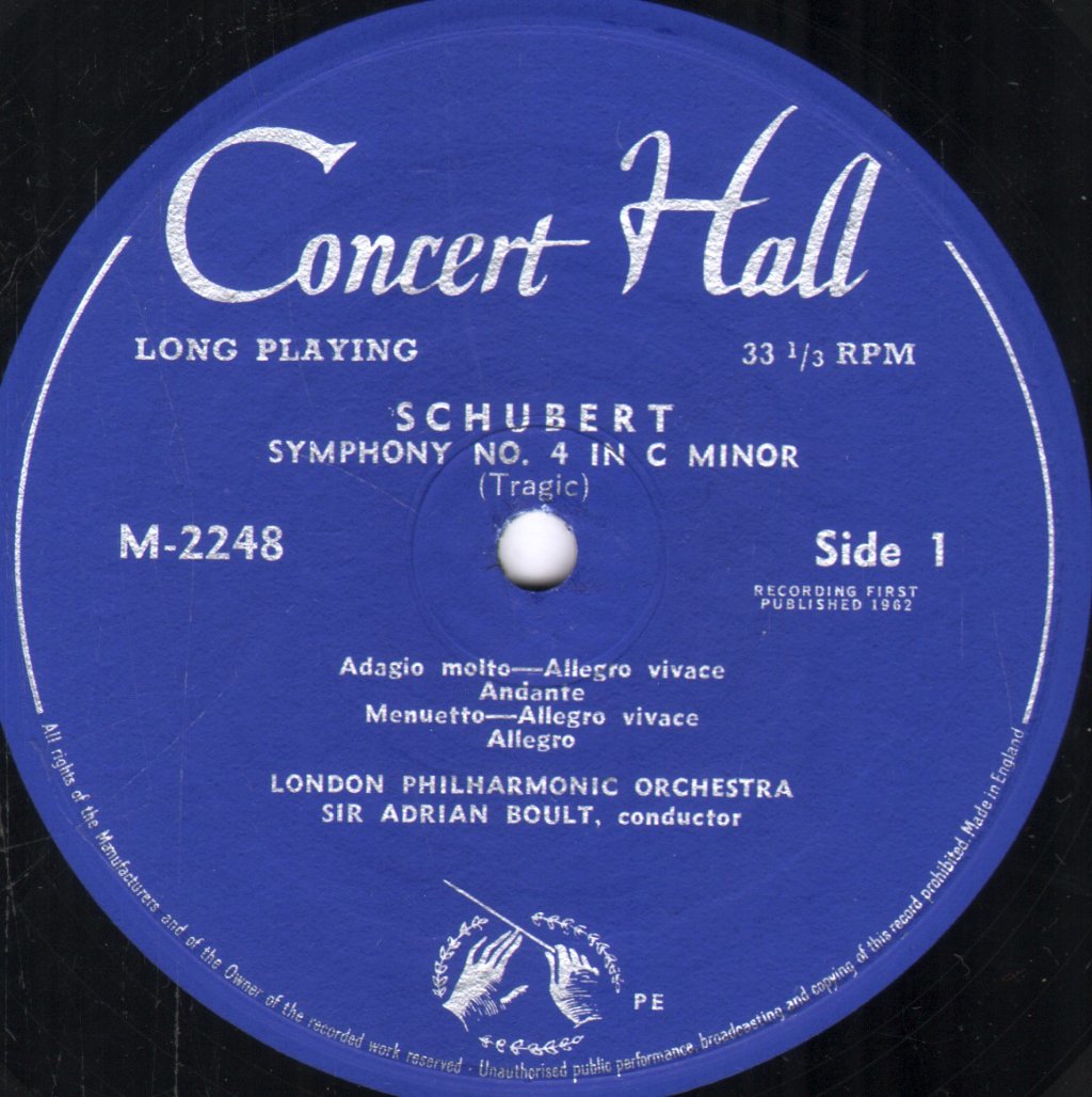 Sir Adrian Boult / London Philharmonic / Sir John Barbirolli - Mendelssohn - Symphony No 4 "Italian" / Schubert - Symphony No 4 "Tragic" - Lp