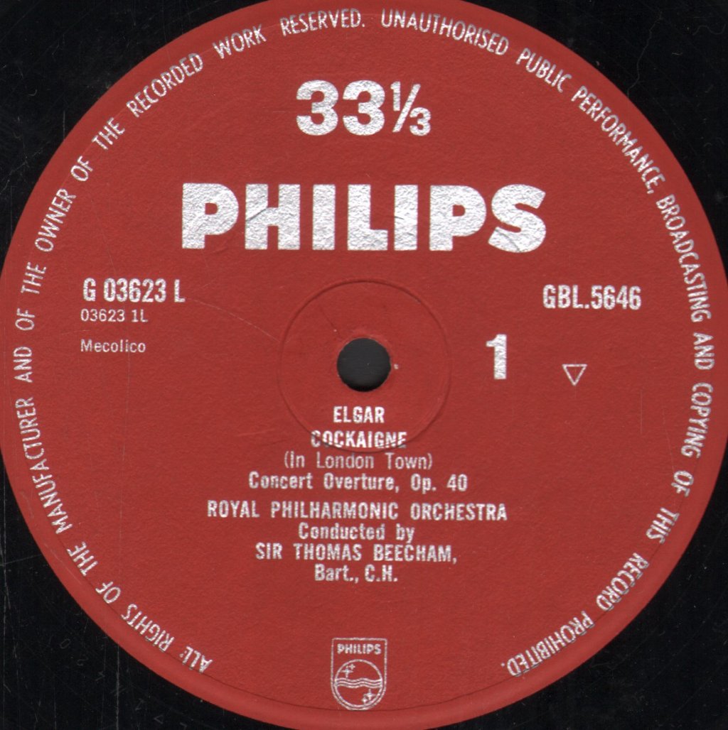 Sir Thomas Beecham - "Cockaigne" Overture / Serenade for Strings - Lp