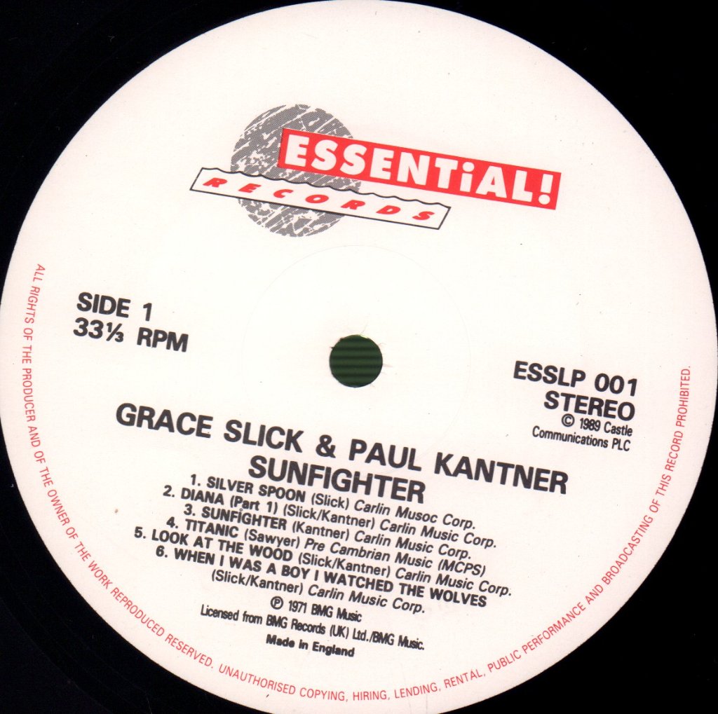 Paul Kantner And Grace Slick - Sunfighter - Lp