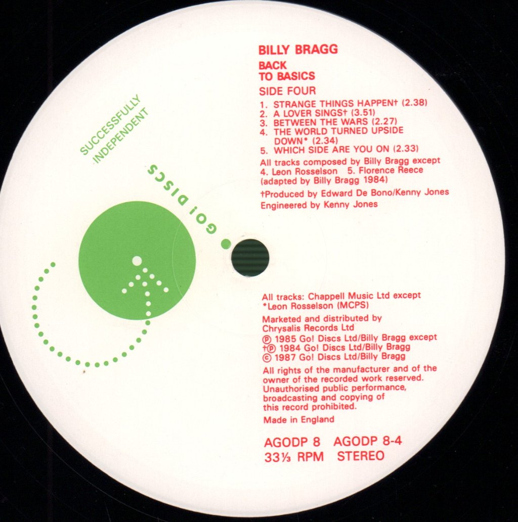 Billy Bragg - Back To Basics - Double Lp