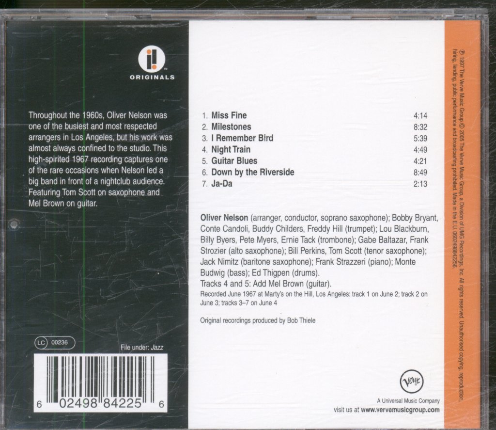 Oliver Nelson's Big Band - Live From Los Angeles - Cd