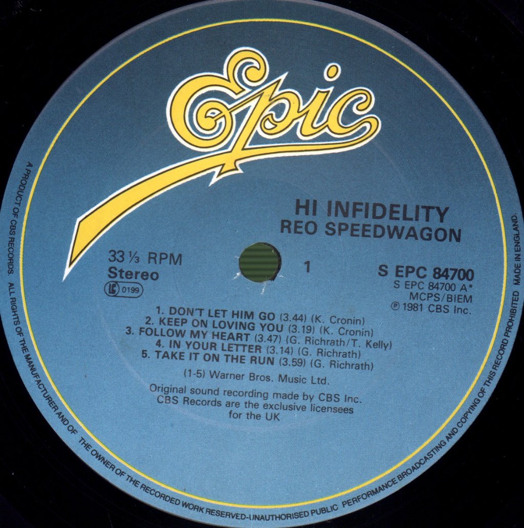 REO Speedwagon - Hi Infidelity - Lp