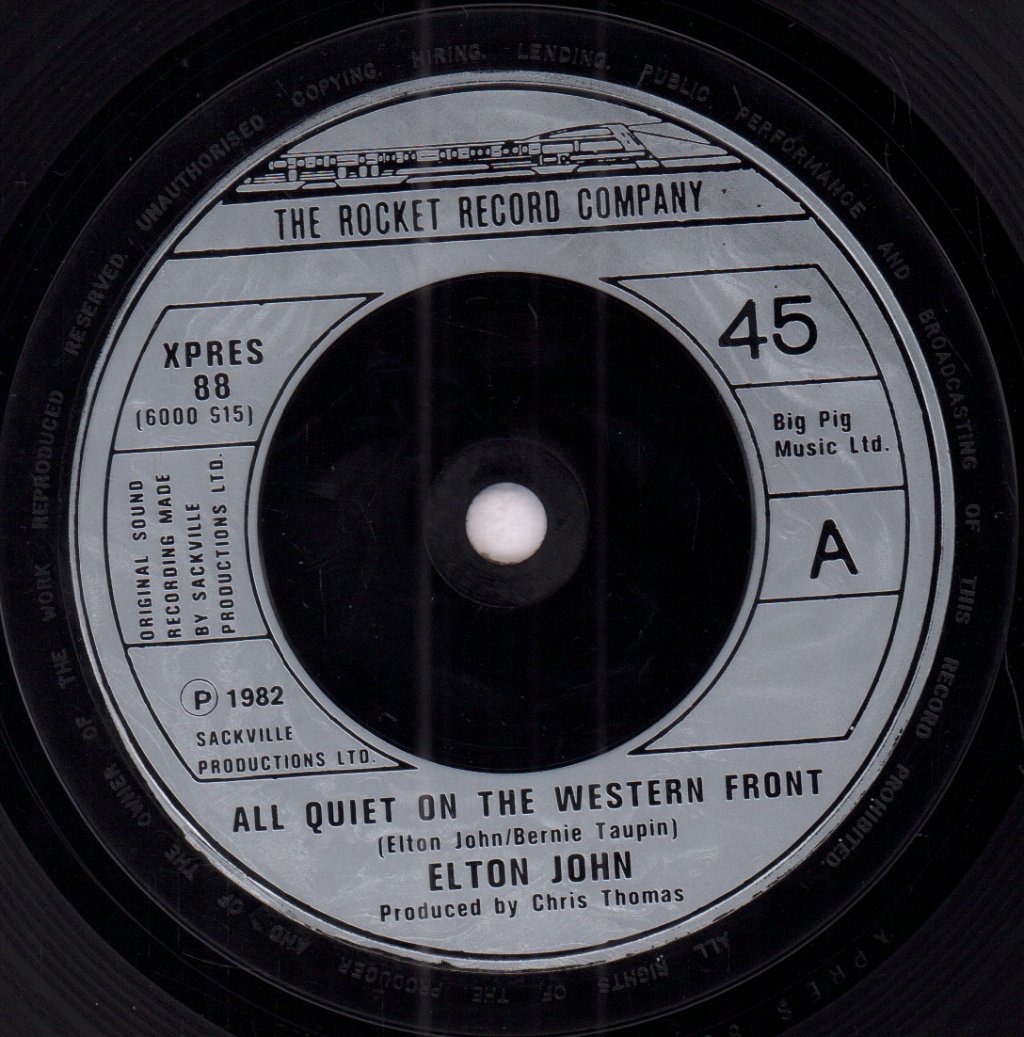 Elton John - All Quiet On The Western Front - 7 Inch