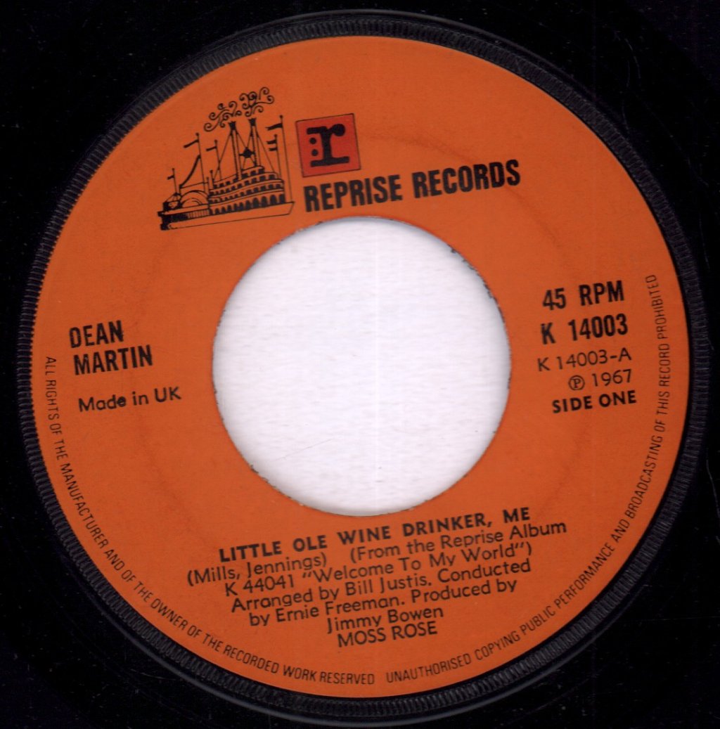 Dean Martin - Little Ole Wine Drinker, Me - 7 Inch