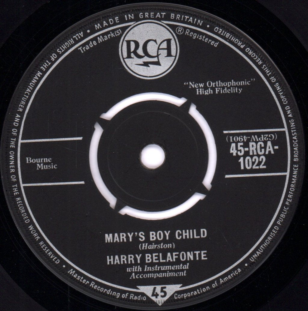Harry Belafonte - Mary's Boy Child - 7 Inch