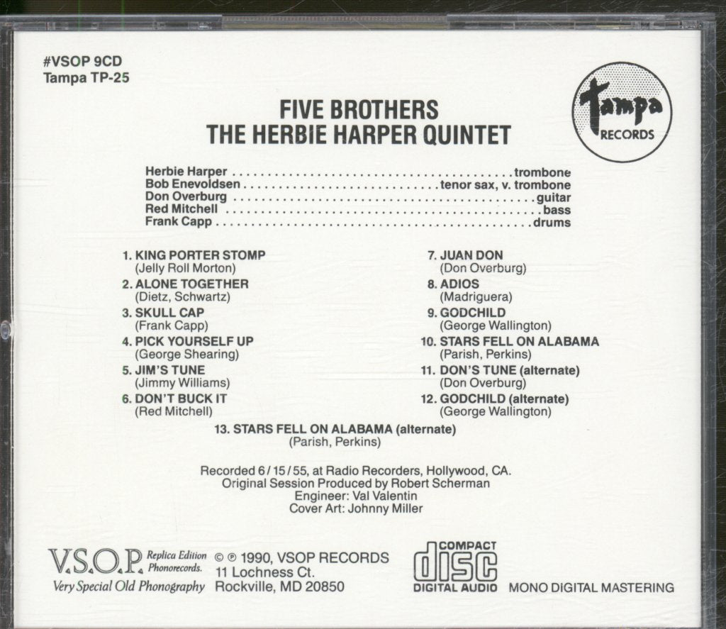 Herbie Harper Quintet - Five Brothers - Cd