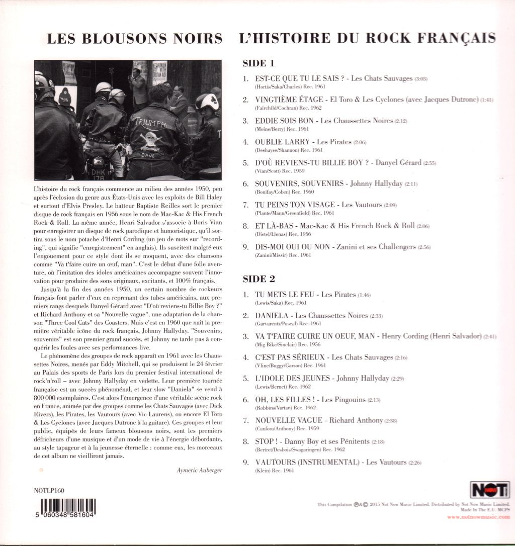 Various Artists - Les Blousons Noirs - L'Histoire Du Rock Francais - Lp