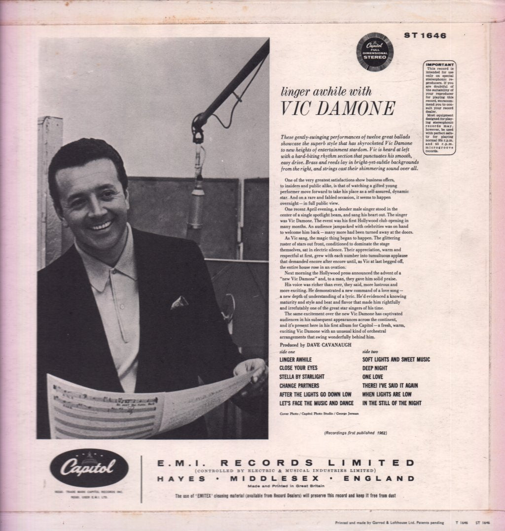 Vic Damone - Linger Awhile - Lp