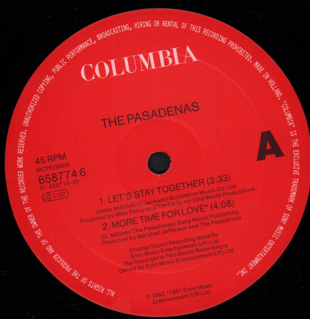 Pasadenas - Let's Stay Together - 12 Inch