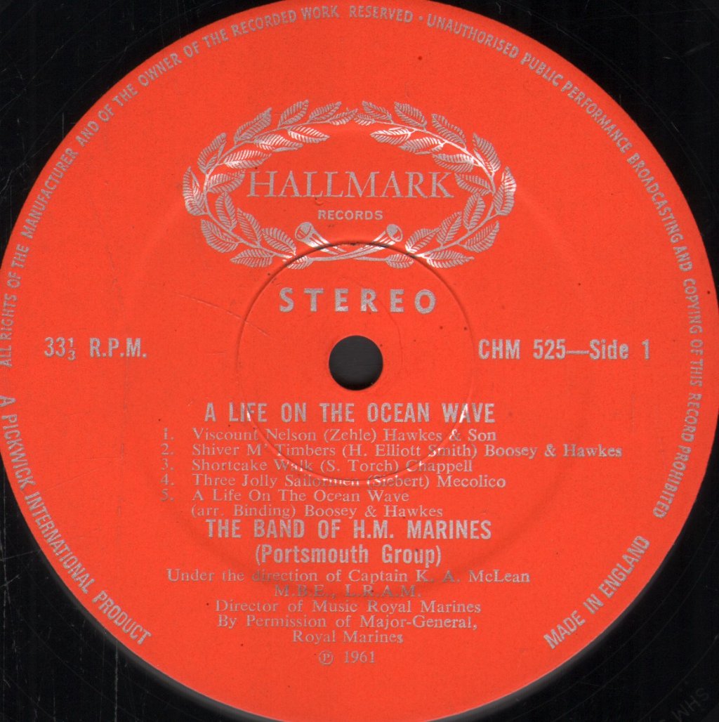 Band Of The Royal Marines - A Life On The Ocean Wave - Lp