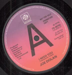 Joe Dolan - I Need You - 7 Inch