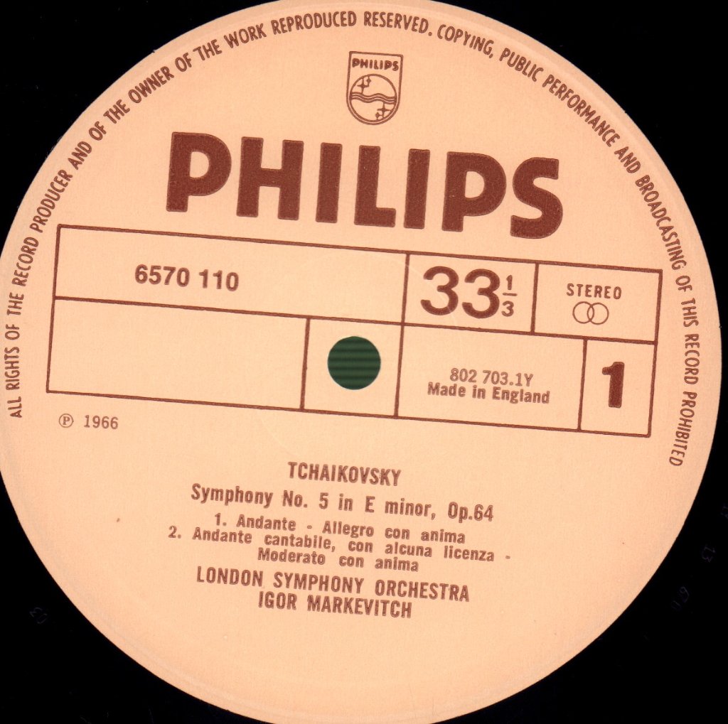 Tchaikovsky - Symphony No. 5 in E Minor, Op.64 - Lp