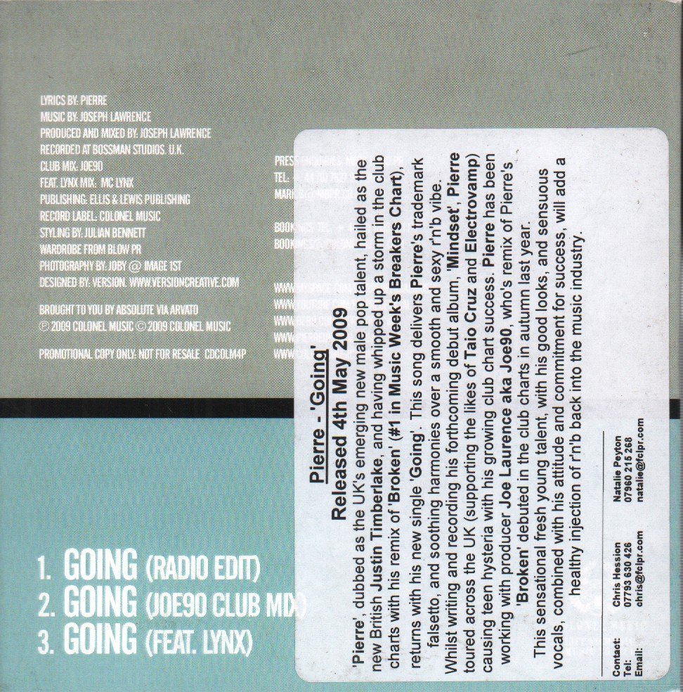 pierre - going - Cd