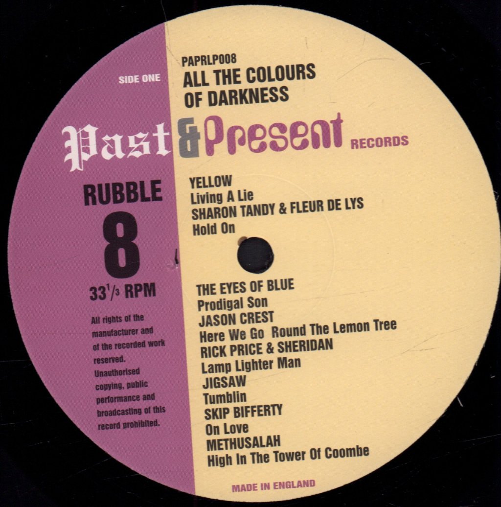 Various Artists - Rubble 8 All The Colours Of Darkness - Lp