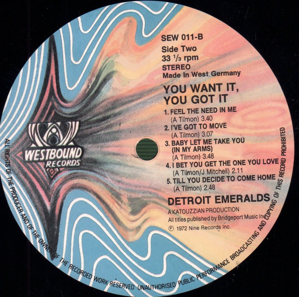 Detroit Emeralds - You Want It, You Got It - Lp