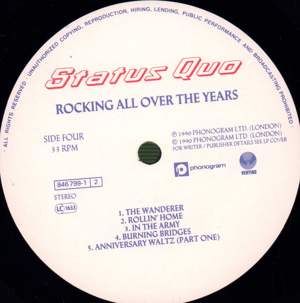Status Quo - Rocking All Over The Years - Double Lp