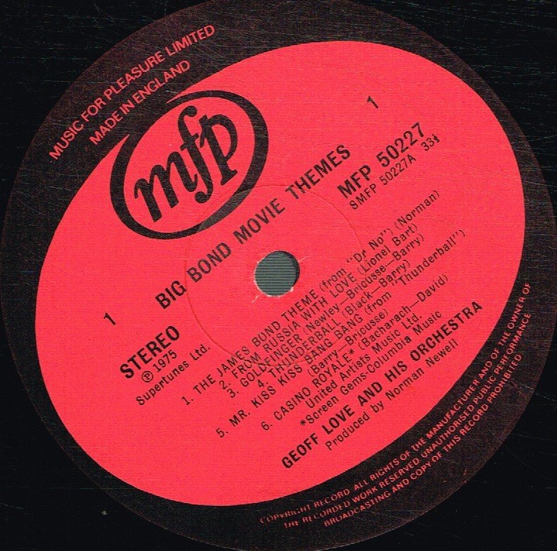 Geoff Love And His Orchestra - Big Bond Movie Themes - Lp
