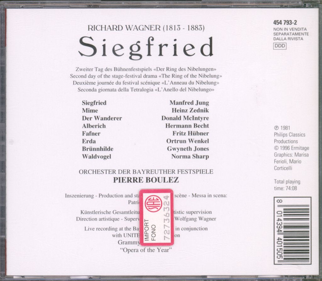 Pierre Boulez - Wagner - Siegfried - Act II - Cd