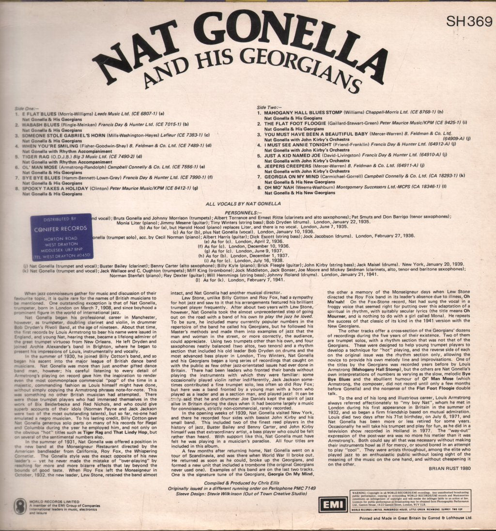 Nat Gonella And His Georgians - Georgia On My Mind - Lp