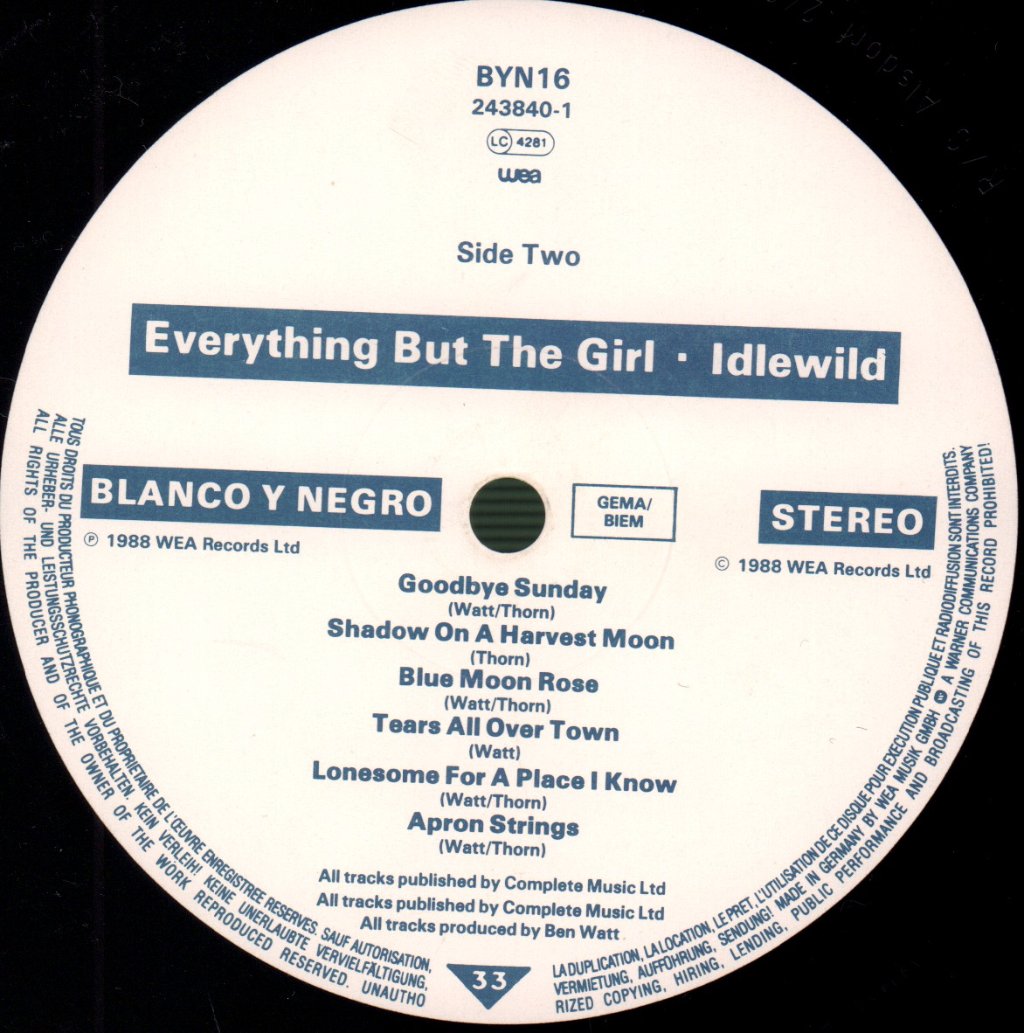 Everything But The Girl - Idlewild - Lp