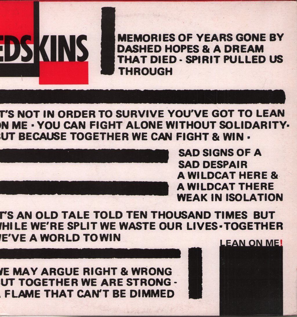 Redskins - Lean On Me - 12 Inch