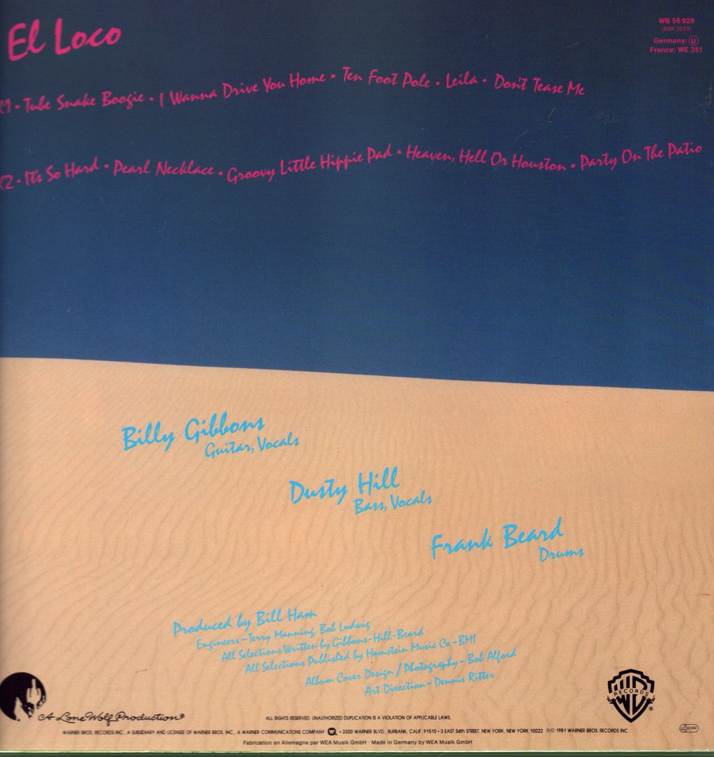 ZZ Top - El Loco - Lp
