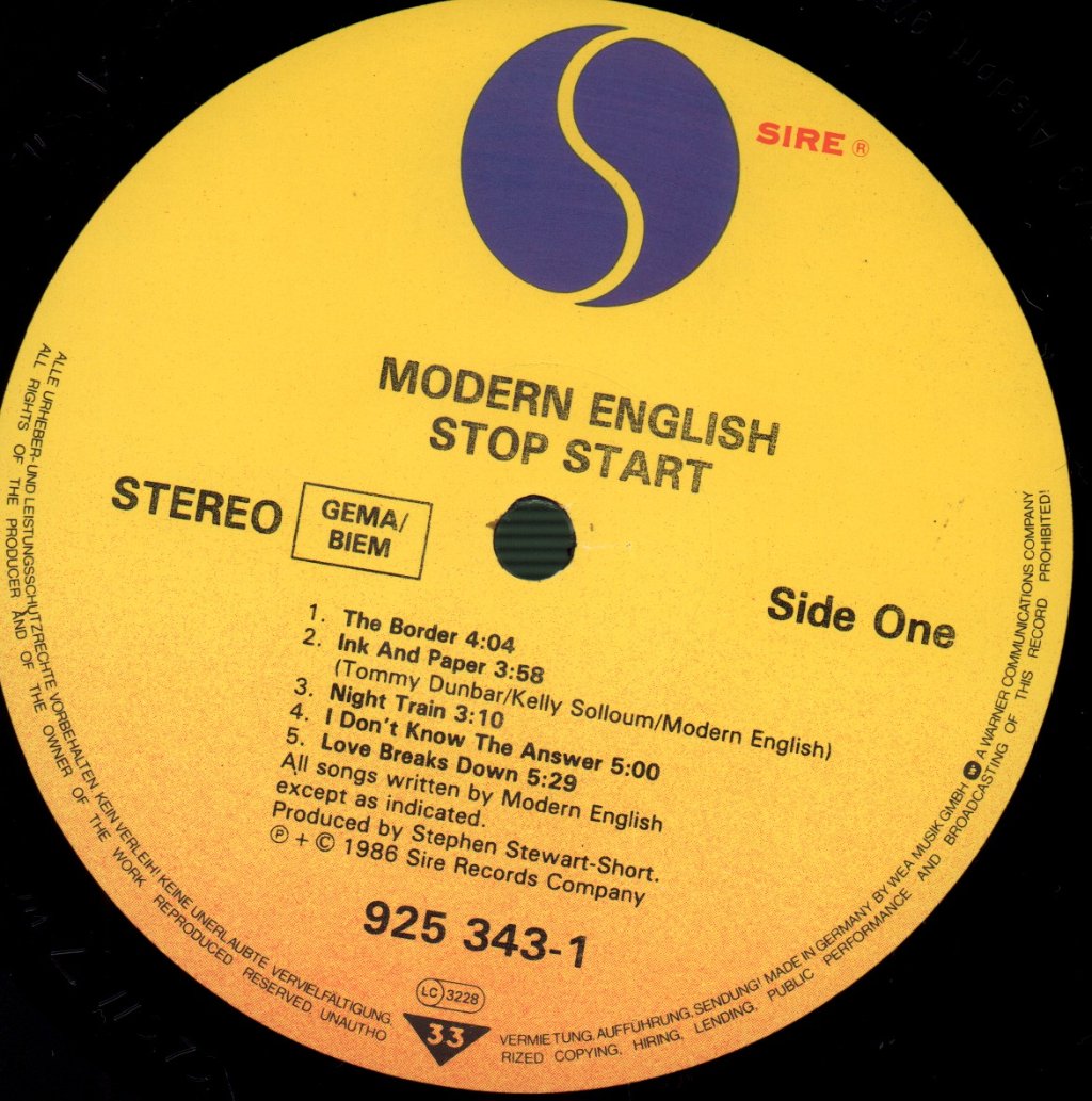 Modern English - Stop Start - Lp