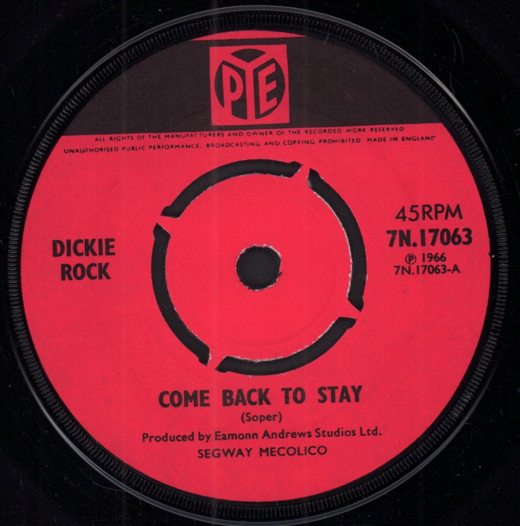 Dickie Rock - Come Back To Stay - 7 Inch