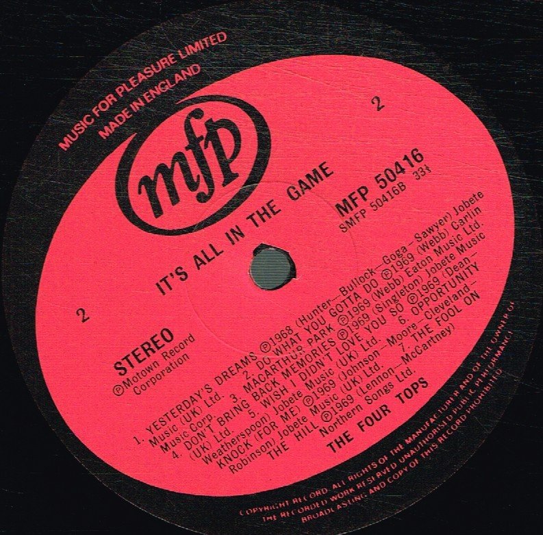 Four Tops - It's All In The Game - Lp