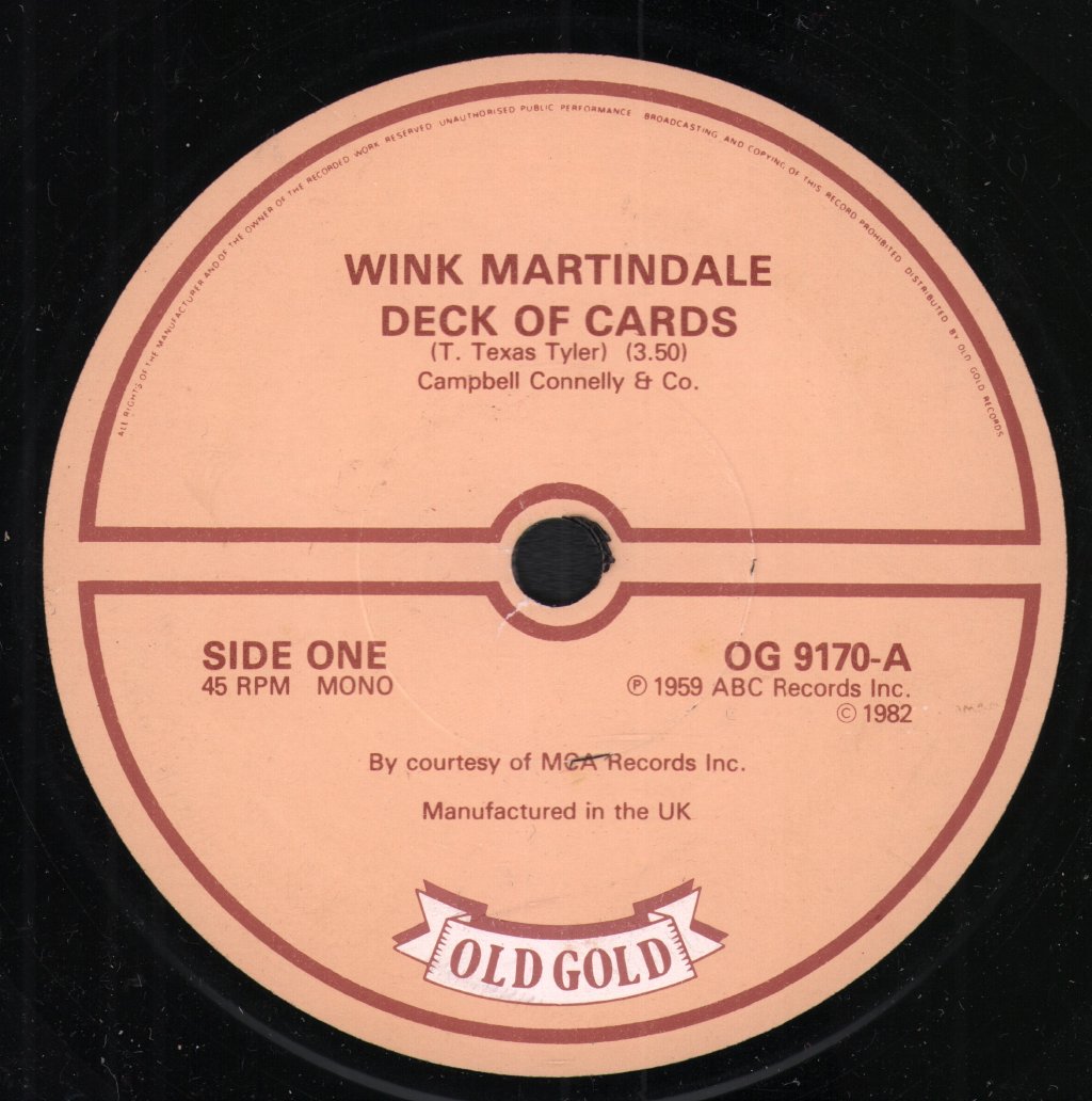 Wink Martindale/Lee Marvin - Deck Of Cards/Wand'rin' Star - 7 Inch