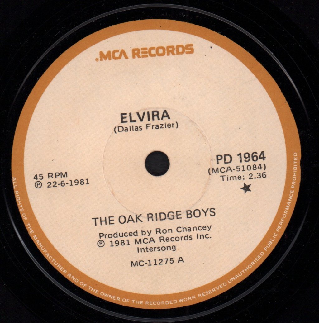 Oak Ridge Boys - Elvira - 7 Inch