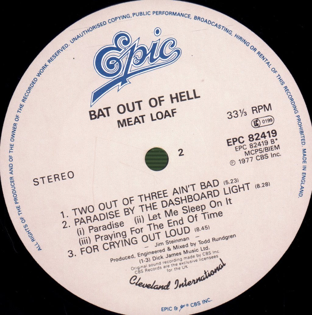 Meat Loaf - Bat Out Of Hell - Lp