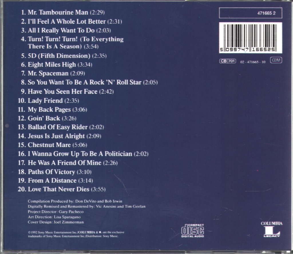 Byrds - 20 Essential Tracks From The Boxed Set: 1965-1990 - Cd