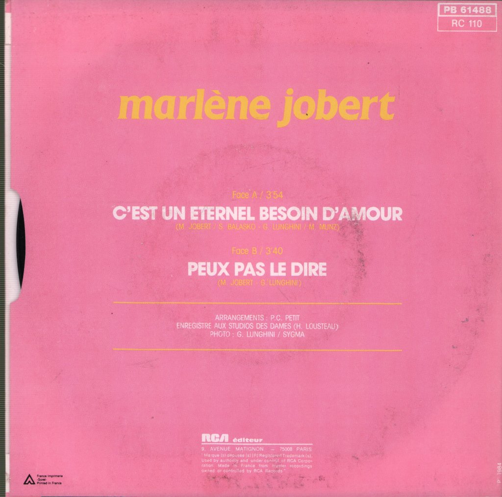Marlene Jobert - C'est Un Eternel Besoin D'amour - 7 Inch