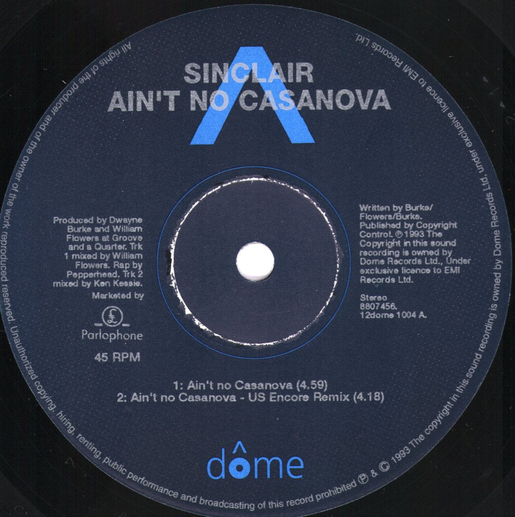 Sinclair - Ain't No Casanova - 12 Inch