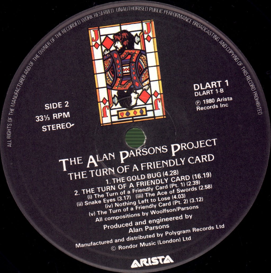 Alan Parsons Project - Turn Of A Friendly Card - Lp
