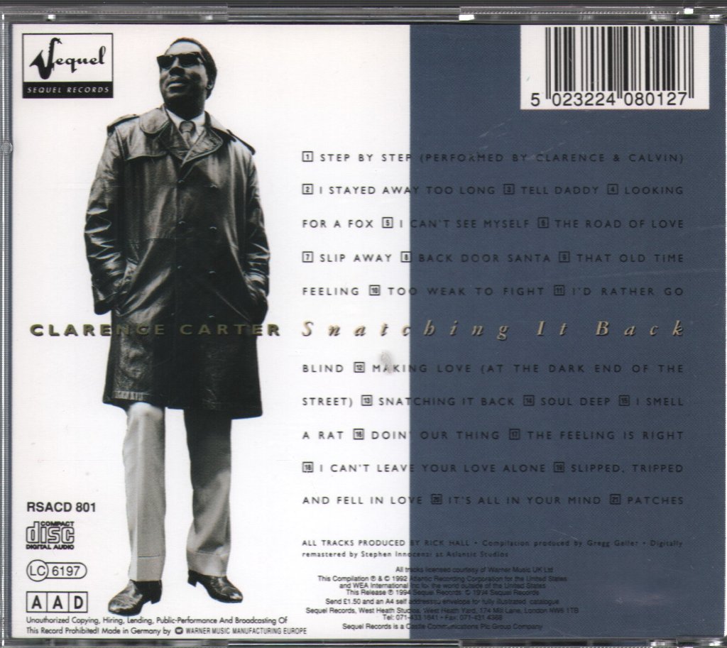 Clarence Carter - Snatching It Back: The Best Of Clarence Carter - Cd