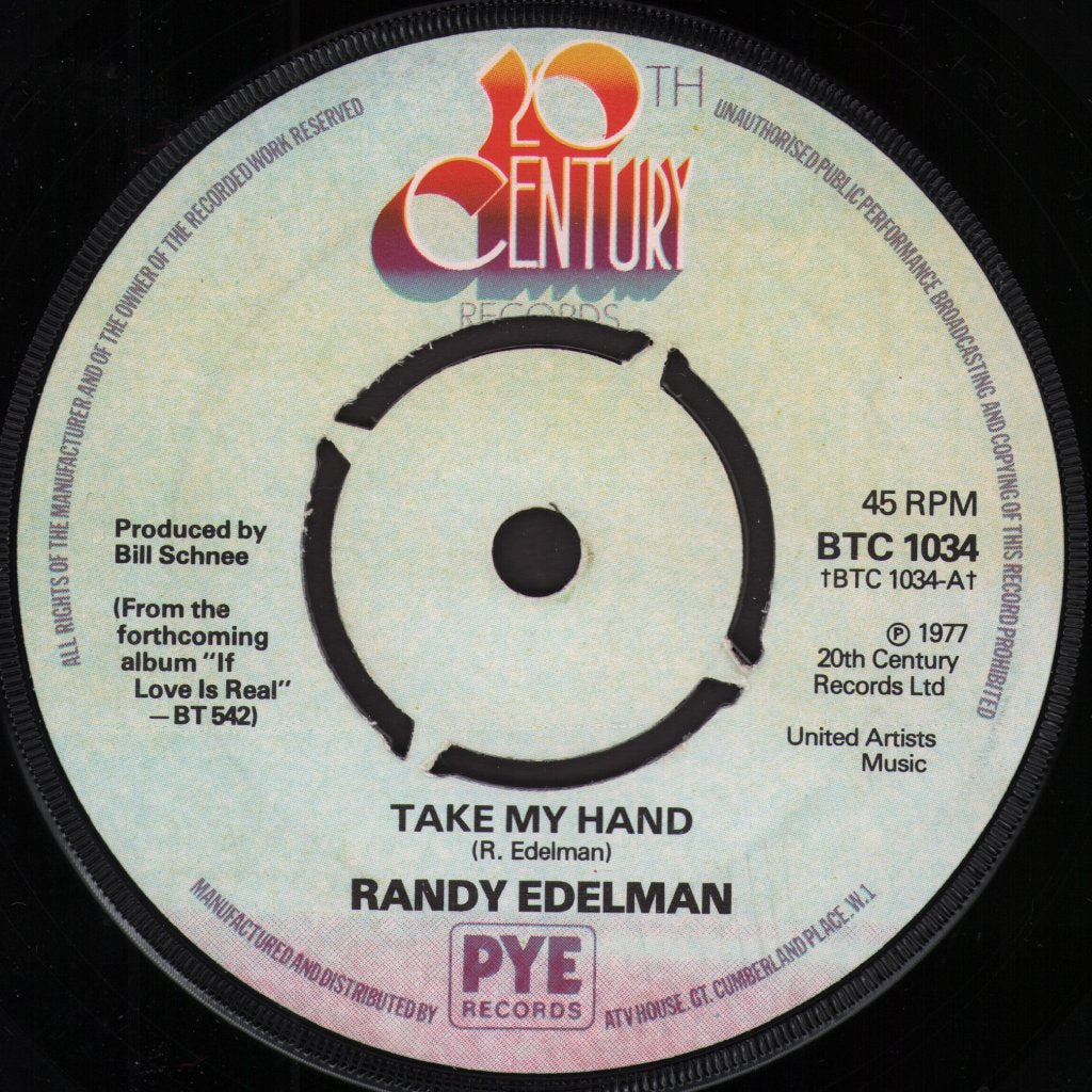 Randy Edelman - Take My Hand - 7 Inch