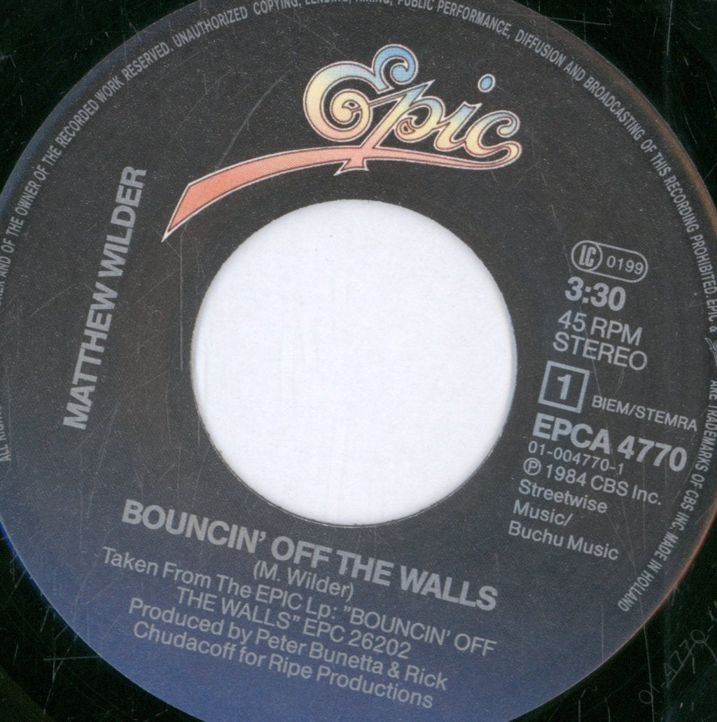 Matthew Wilder - Bouncin' Off The Walls - 7 Inch
