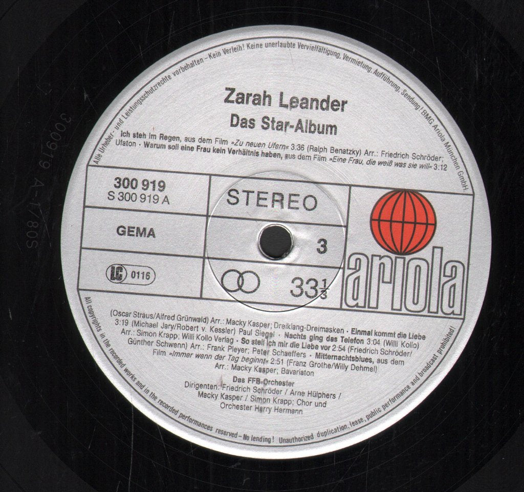 Zarah Leander - Das Star Album - Double Lp