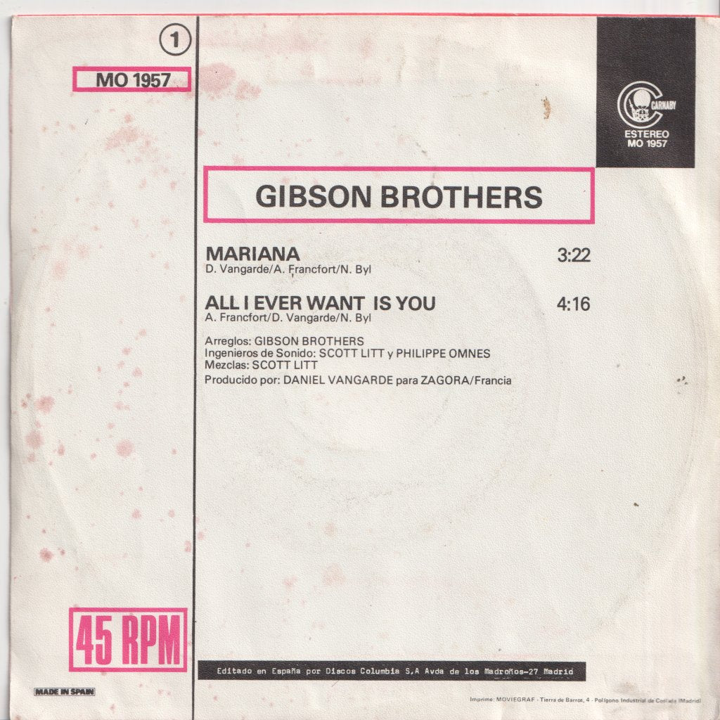 Gibson Brothers - Mariana - 7 Inch