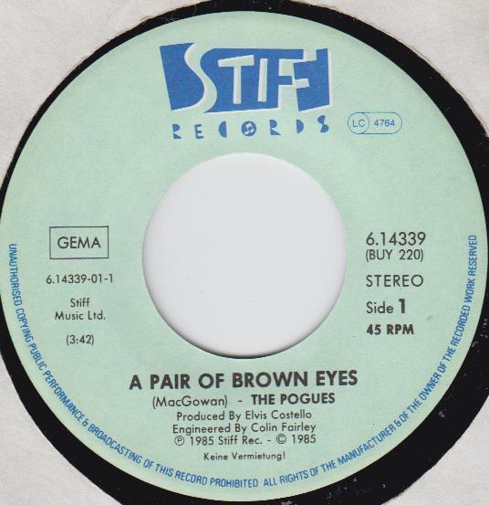 Pogues - A Pair Of Brown Eyes - 7 Inch