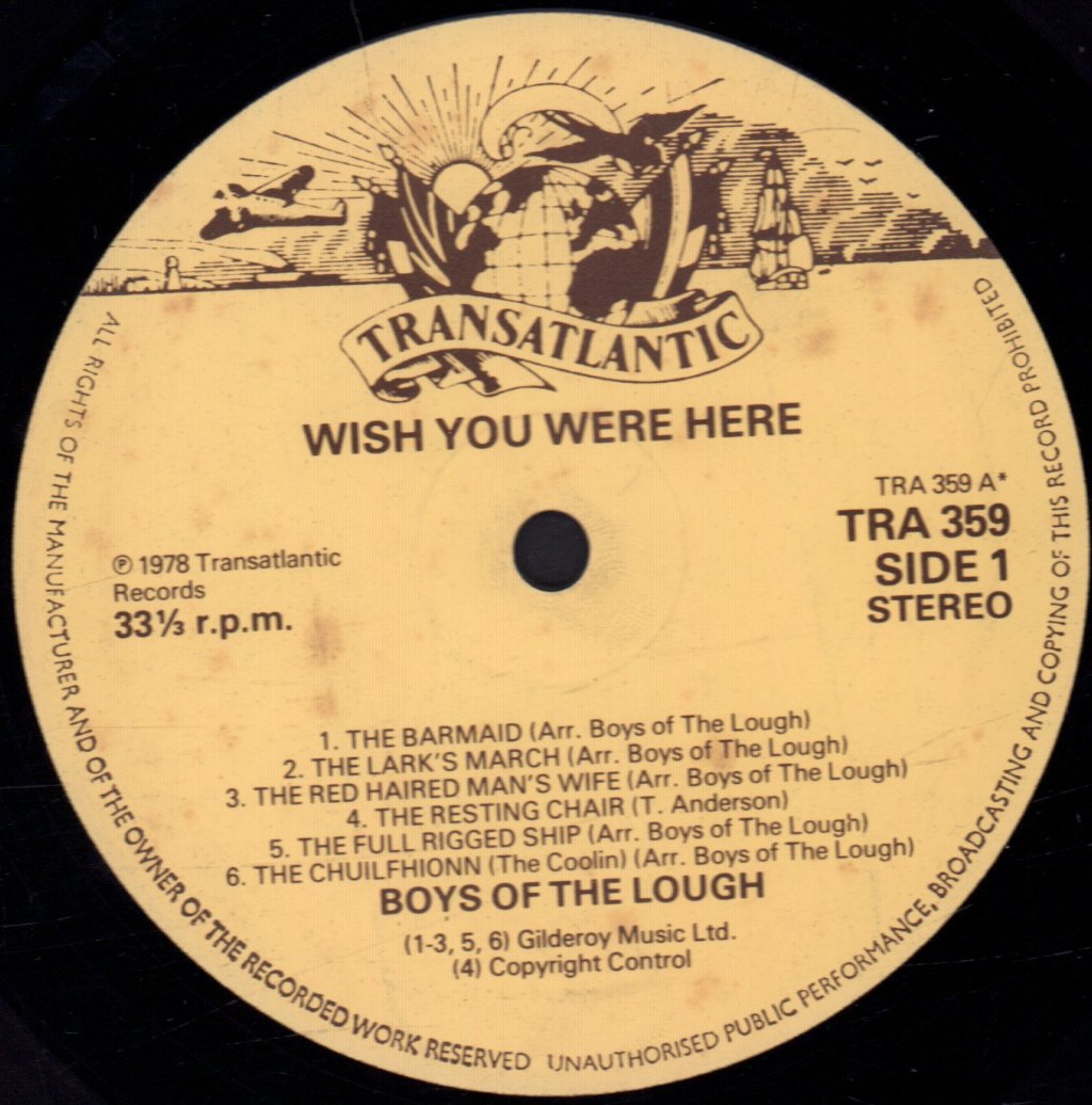 Boys Of The Lough - Wish You Were Here - Lp