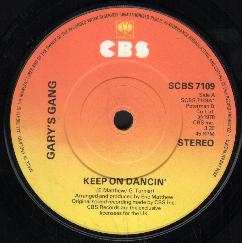Gary's Gang - Keep On Dancin' - 7 Inch