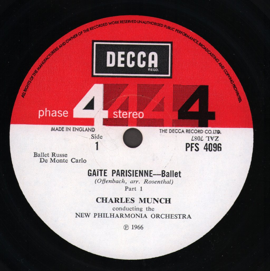 Charles Munch / New Philharmonia Orchestra - Offenbach - Gaite Parisienne - Lp