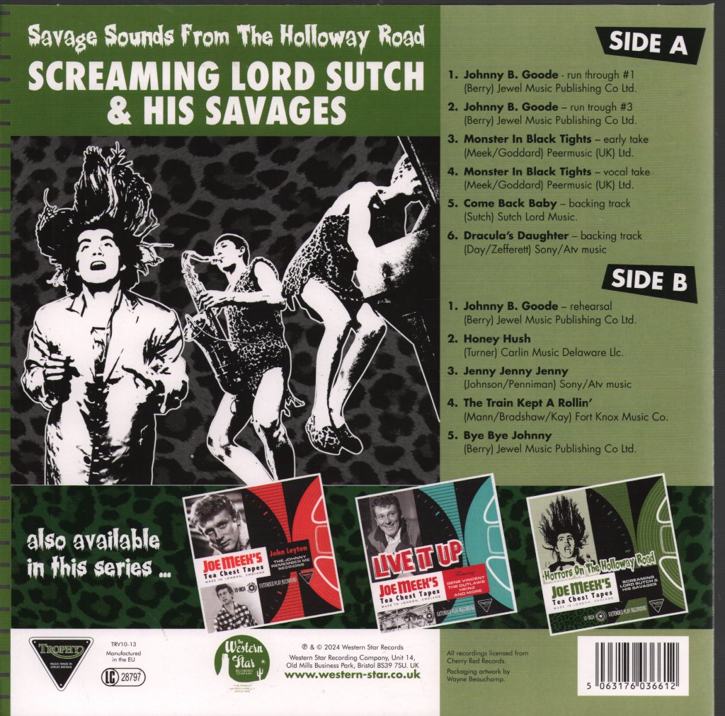 Screaming Lord Sutch and His Savages - Savage Sounds From the Holloway Road - Joe Meek's Tea Chest Tapes - 10 Inch